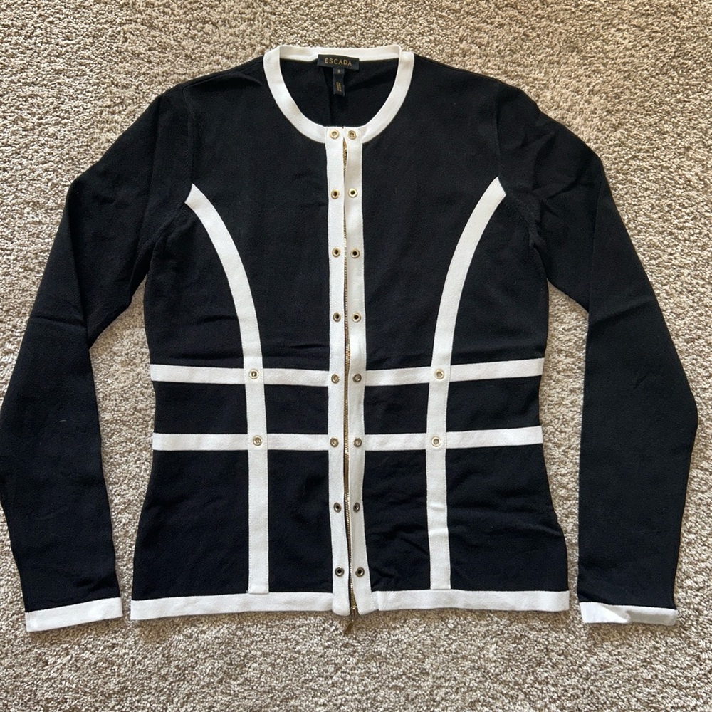 ESCADA Black and White Cardigan